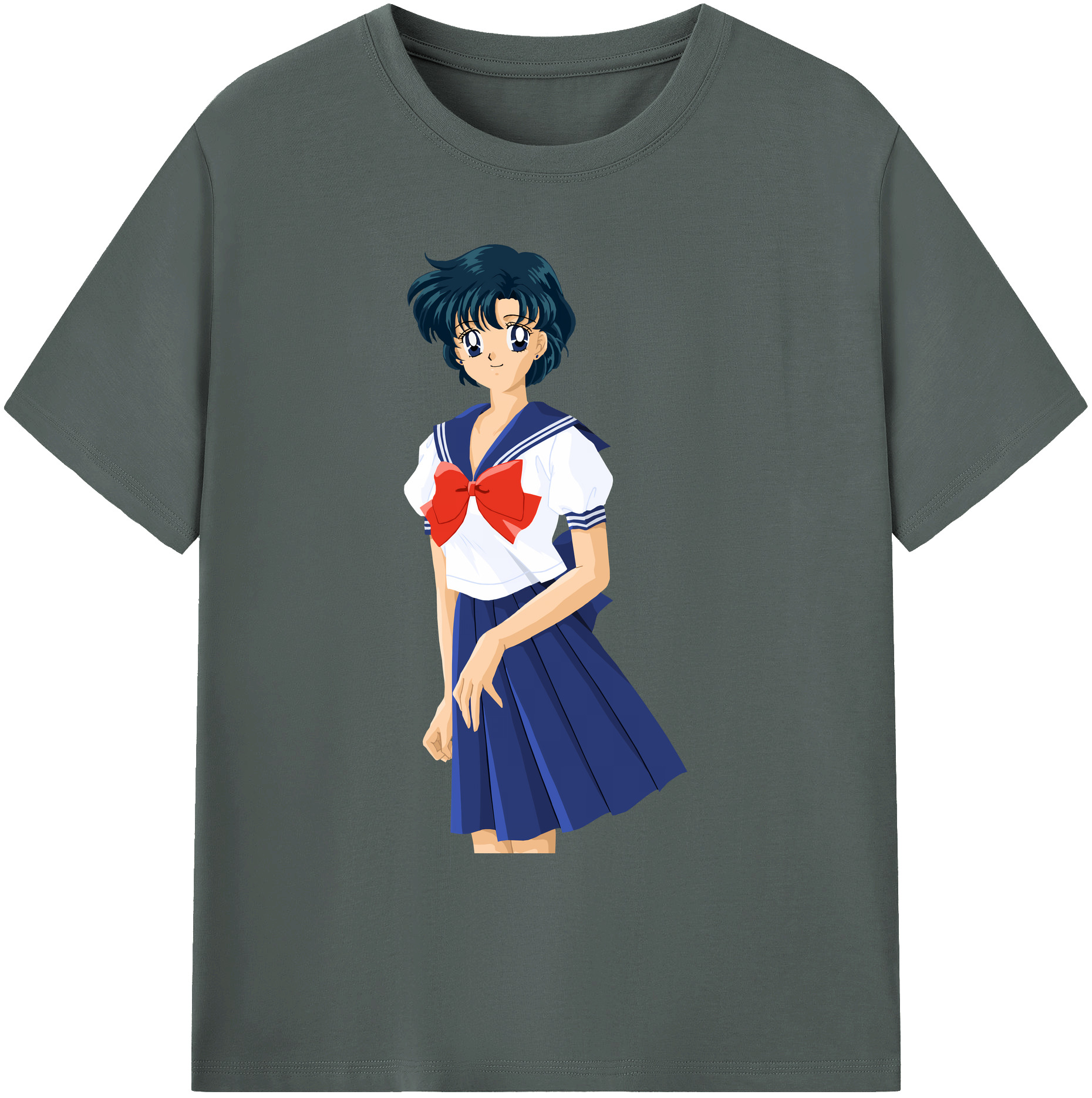 （画像用） 美少女戦士セーラームーン 水野 亜美 みずの あみ Sailor Moon Mizuno Ami 綿100％ メンズ半袖Tシャツ｜肌触りやわらか＆通気性